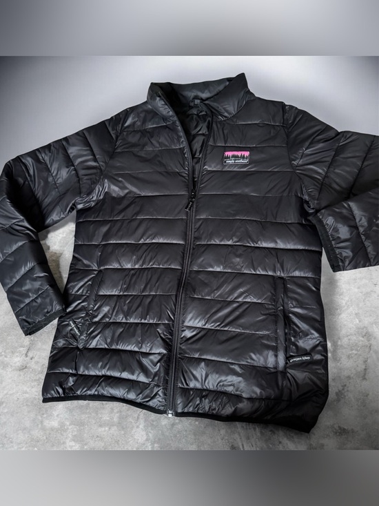 Simply Southern Jackets & Blazers - Simply Southern Black Quilted Insulated Puffer Jacket with Pink Logo, Large
